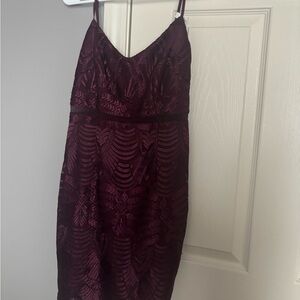 Guess Deep Burgundy Mini Dress